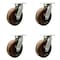 Service Caster 12'' Heavy Duty High Temp Phenolic Swivel Caster Set with Swivel Locks, 4PK CRAN-SCC-KP92S1230-PHRHT-BSL-4 - alternate 1